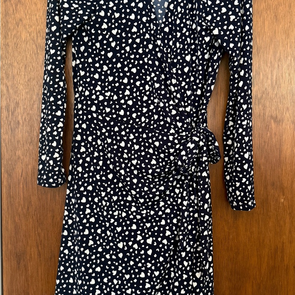Leota Navy and White Wrap Dress